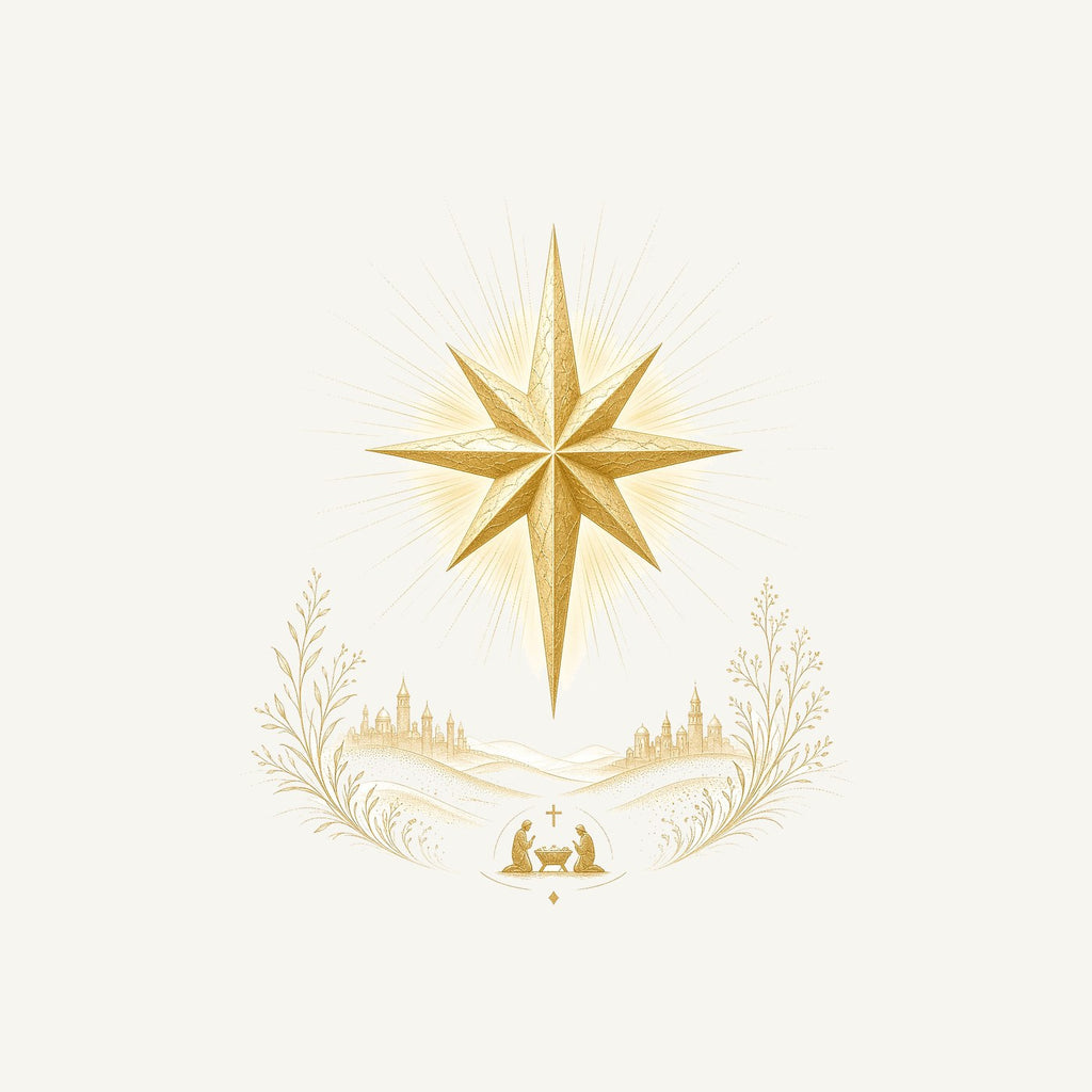 Golden Nativity Star Personalised Christmas T-Shirt and Hoodie
