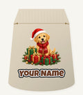 Golden Puppy And Presents Personalised Santa Sack