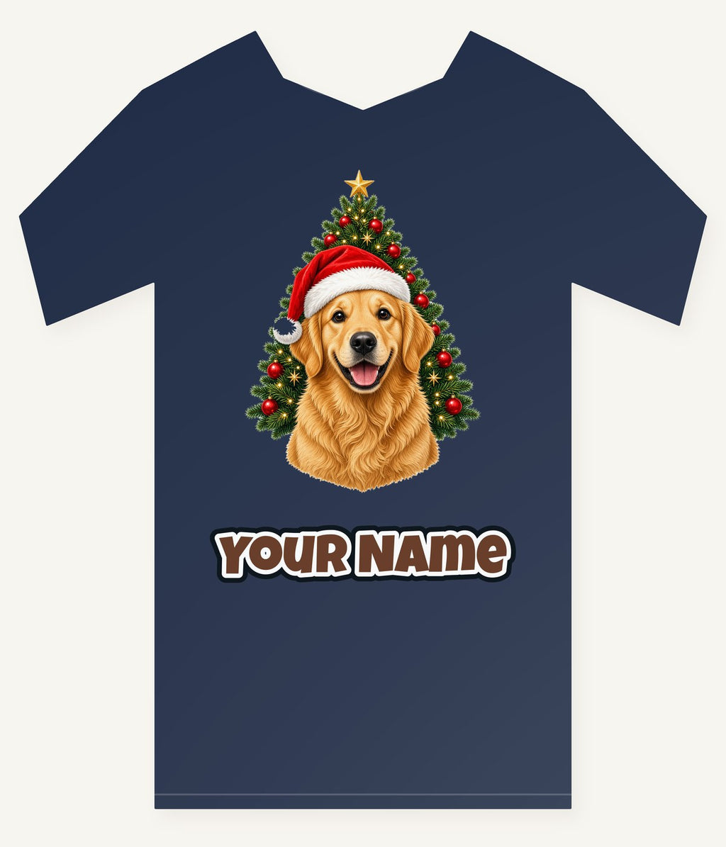 Golden Retriever by the Tree Personalised Kids Tee and Baby Bodysuit