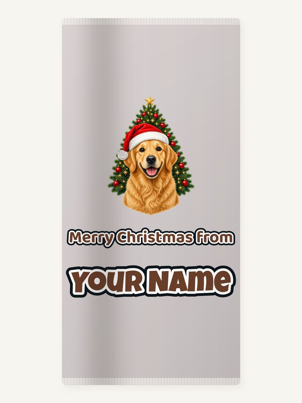 Golden Retriever by the Tree Personalised Beach Towel