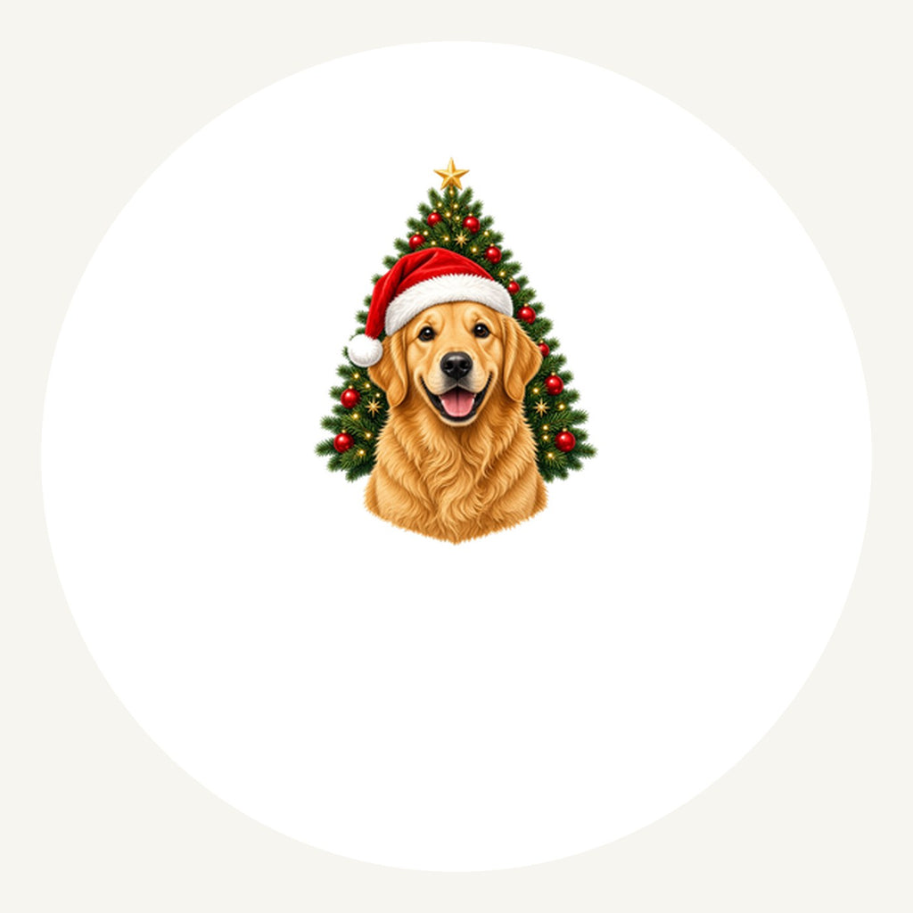 Golden Retriever by the Tree Personalised Pewter Christmas Ornament