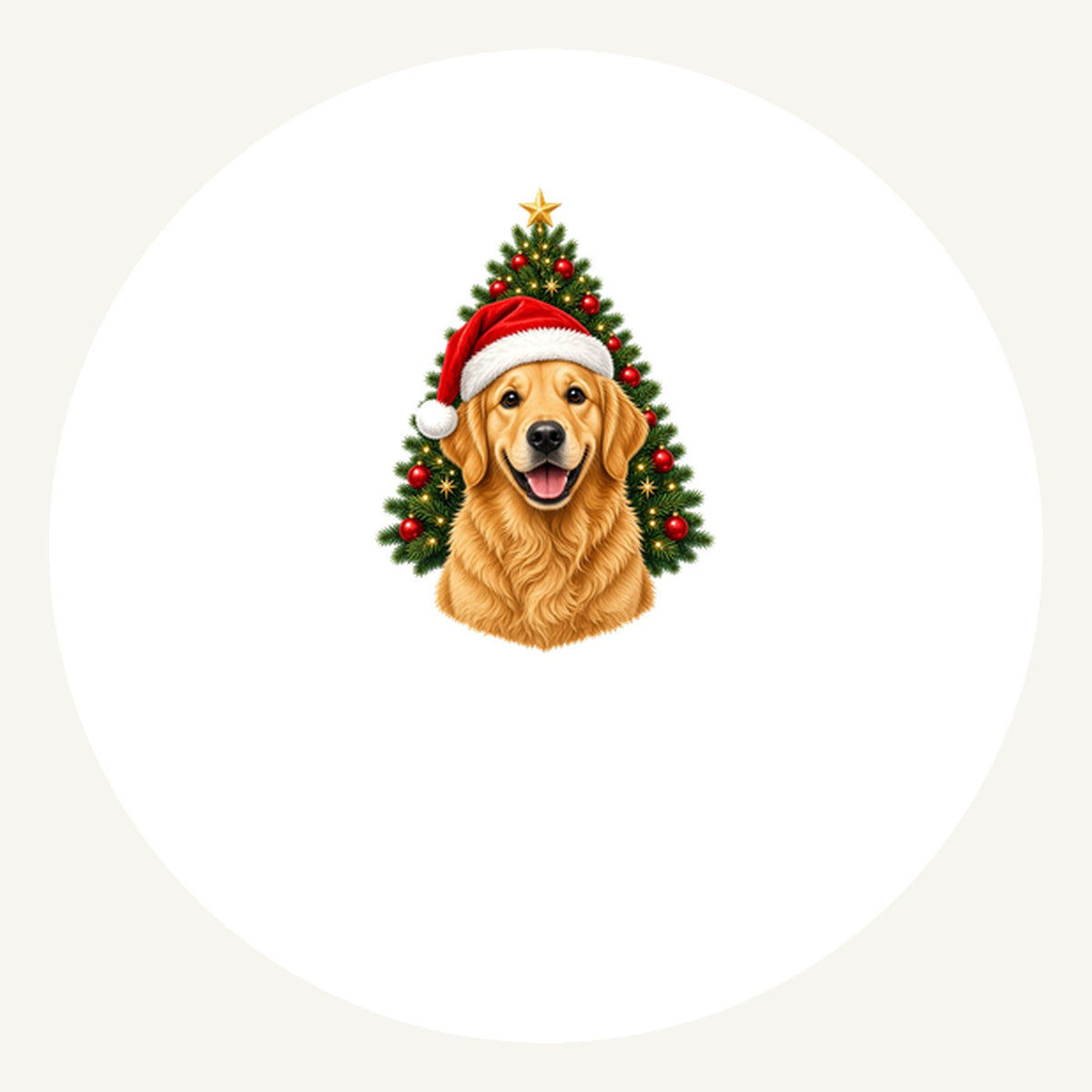 Golden Retriever by the Tree Personalised Pewter Christmas Ornament