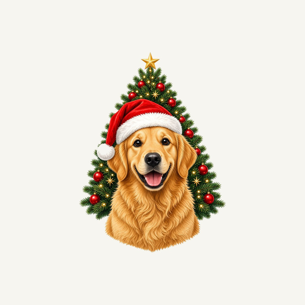 Golden Retriever by the Tree Personalised Santa Sack