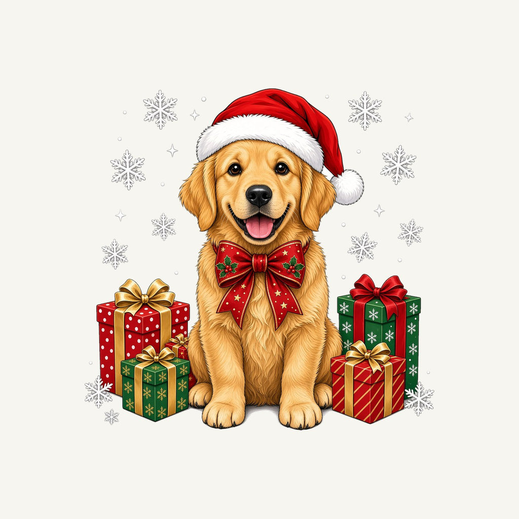 Golden Retriever Christmas Personalised Christmas Pet Bandana, Cat or Dog