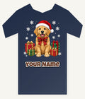 Golden Retriever Christmas Personalised Kids Tee and Baby Bodysuit