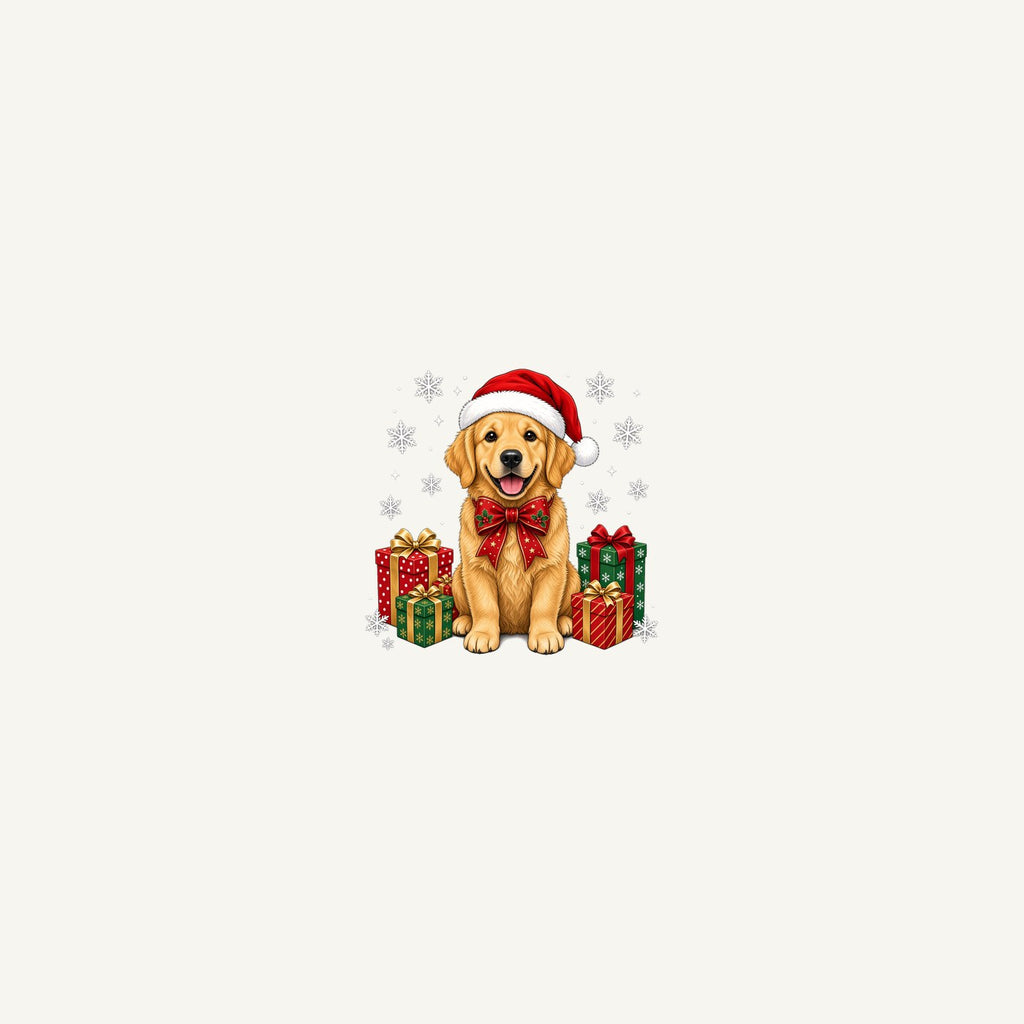 Golden Retriever Christmas Personalised Beach Towel