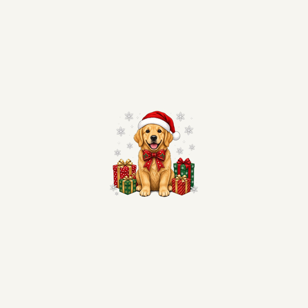 Golden Retriever Christmas Personalised Beach Towel