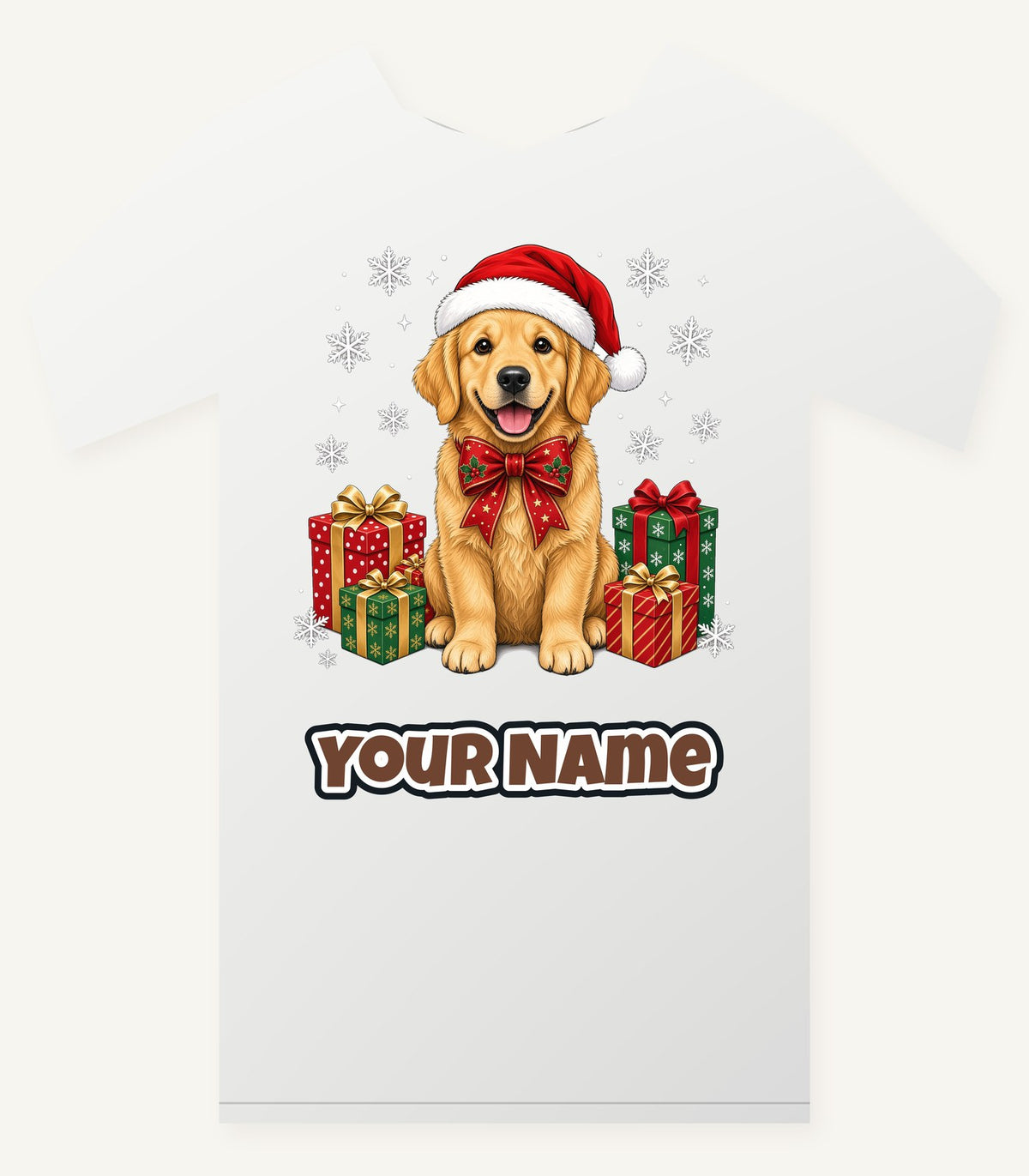 Golden Retriever Christmas Personalised Christmas T-Shirt and Hoodie