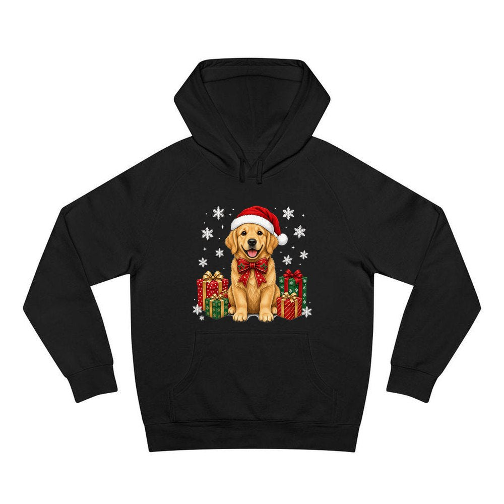 Golden Retriever personalised Christmas hoodie in black