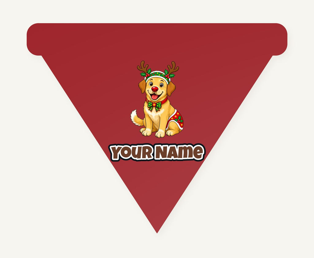 Golden Retriever Reindeer Dog Personalised Christmas Dog Bandana