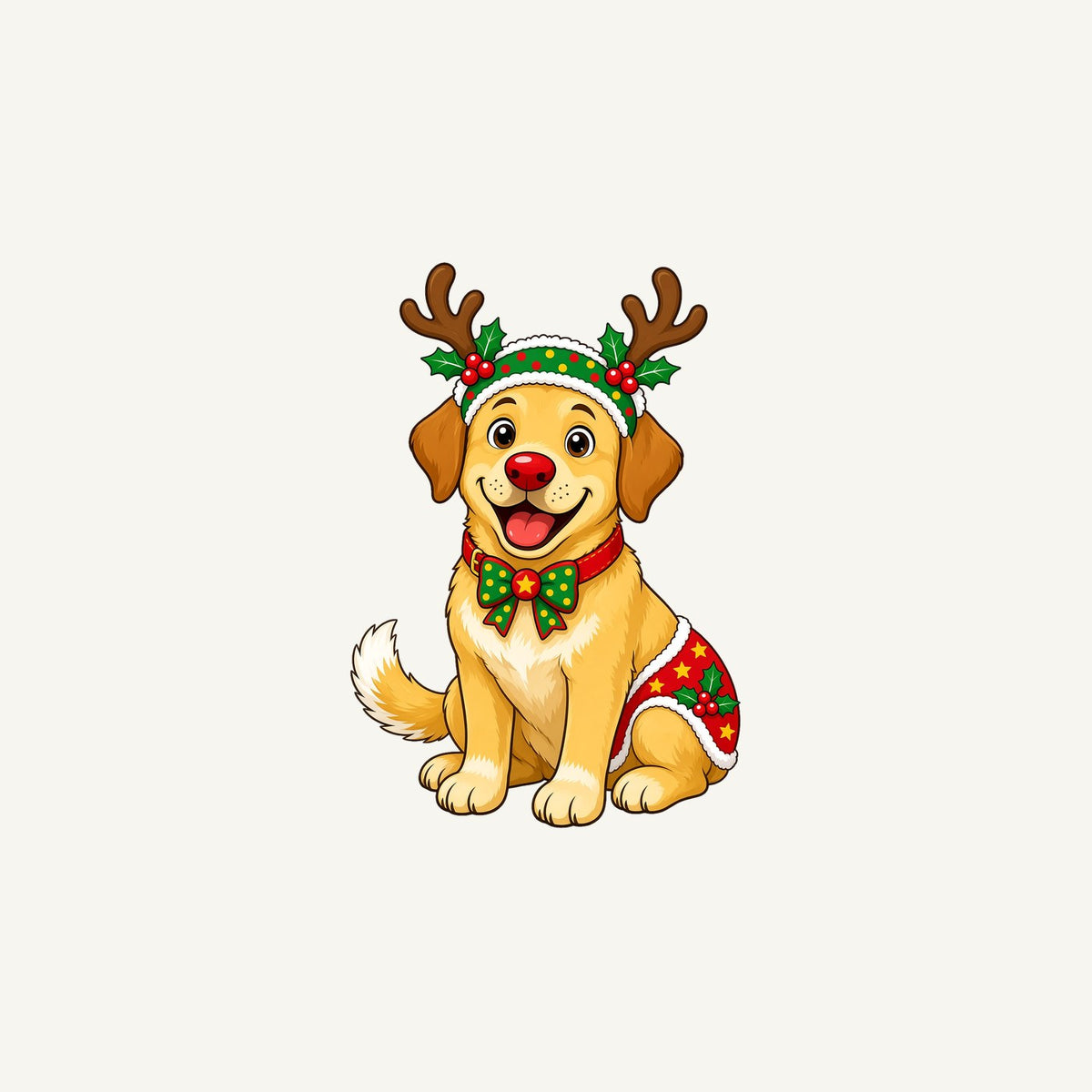 Golden Retriever Reindeer Dog Personalised Christmas Mug