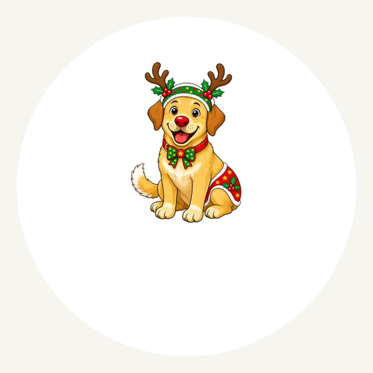 Golden Retriever Reindeer Dog Personalised Pewter Christmas Ornament
