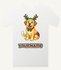 Golden Retriever Reindeer Dog Personalised Christmas T-Shirt and Hoodie