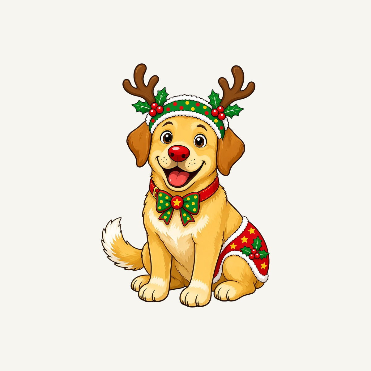 Golden Retriever Reindeer Dog Personalised Christmas T-Shirt and Hoodie
