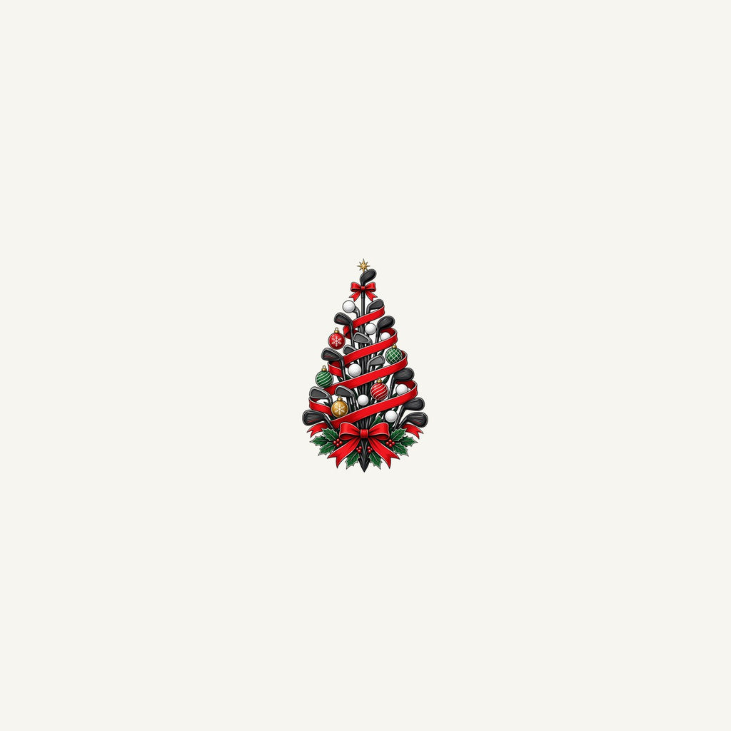 Golf Club Christmas Tree Personalised Beach Towel
