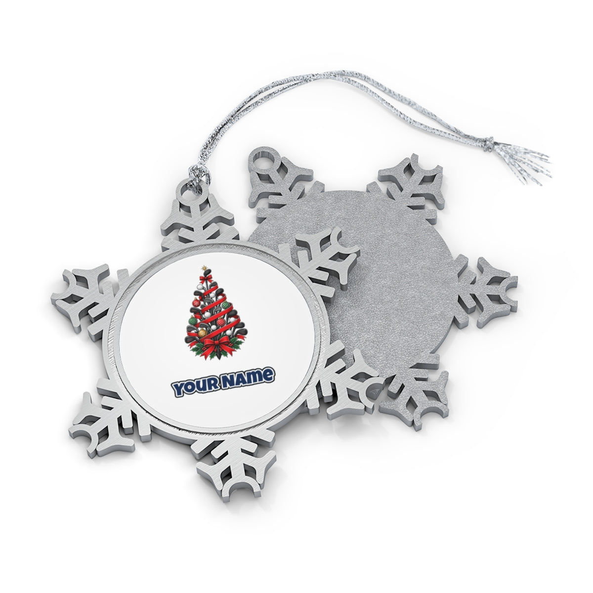 Golf Club Christmas Tree Personalised Pewter Christmas Ornament