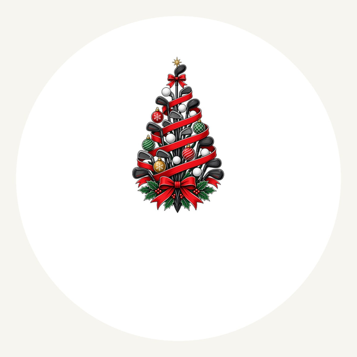 Golf Club Christmas Tree Personalised Pewter Christmas Ornament