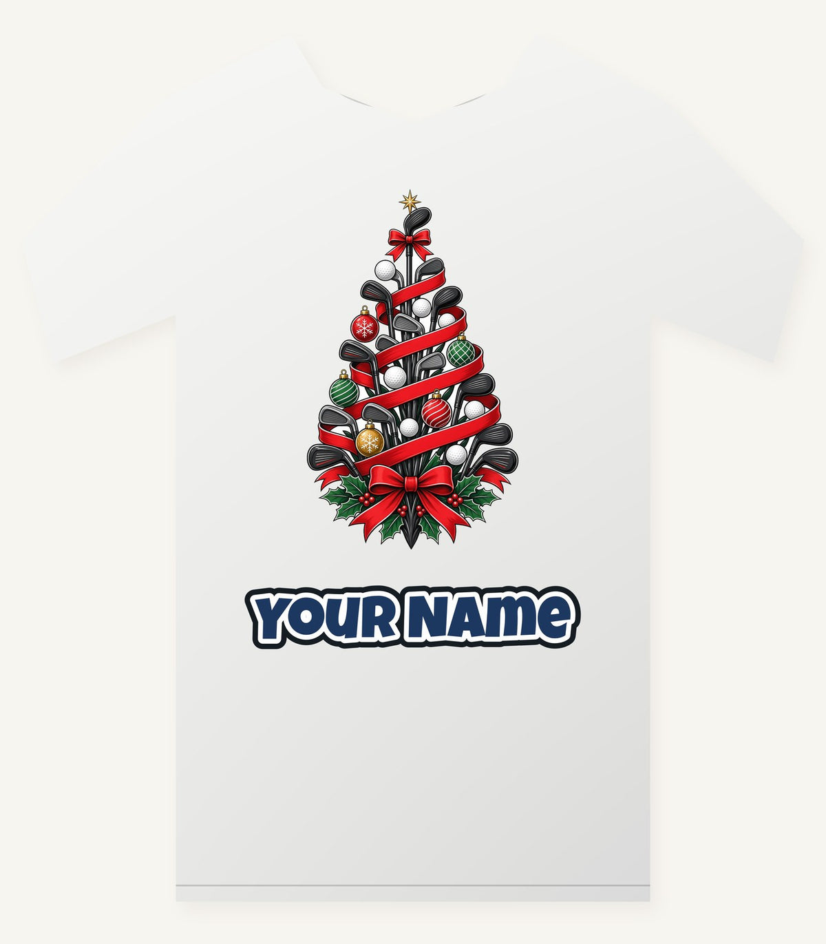 Golf Club Christmas Tree Personalised Christmas T-Shirt and Hoodie