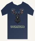 Gothic Black Stag Head Personalised Kids Tee and Baby Bodysuit