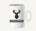 Gothic Black Stag Head Personalised Christmas Mug