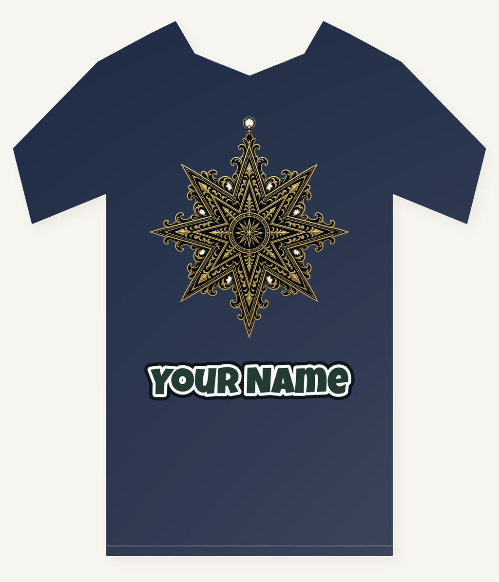 Gothic Gold Star Personalised Kids Tee and Baby Bodysuit