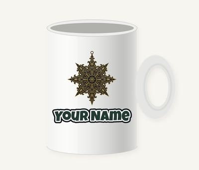 Gothic Gold Star Personalised Christmas Mug