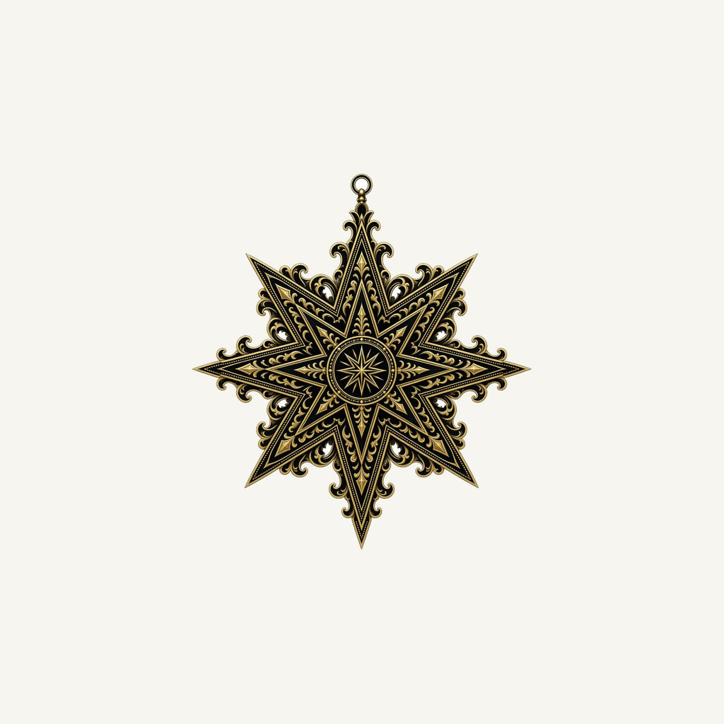 Gothic Gold Star Personalised Christmas Mug