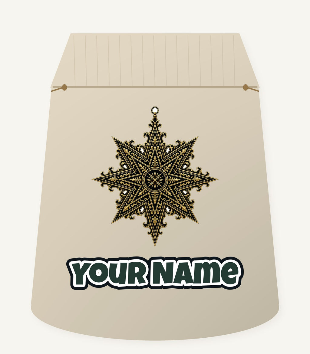 Gothic Gold Star Personalised Santa Sack