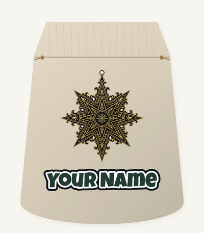 Gothic Gold Star Personalised Santa Sack