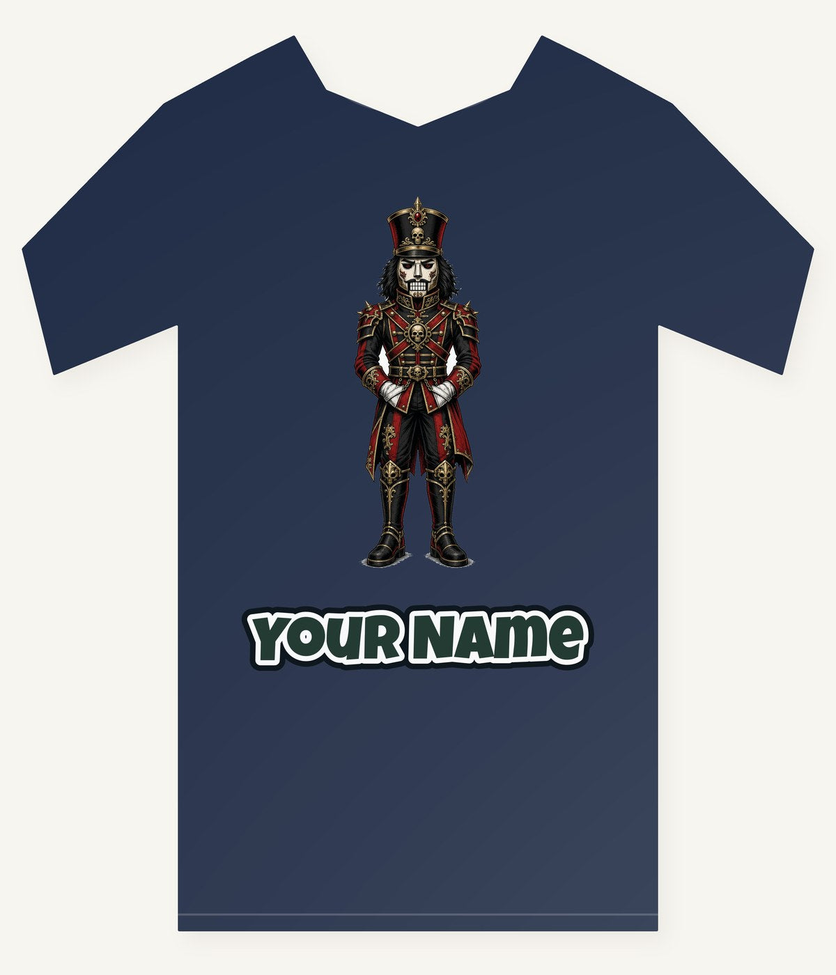 Gothic Skull Nutcracker Soldier Personalised Kids Tee and Baby Bodysuit
