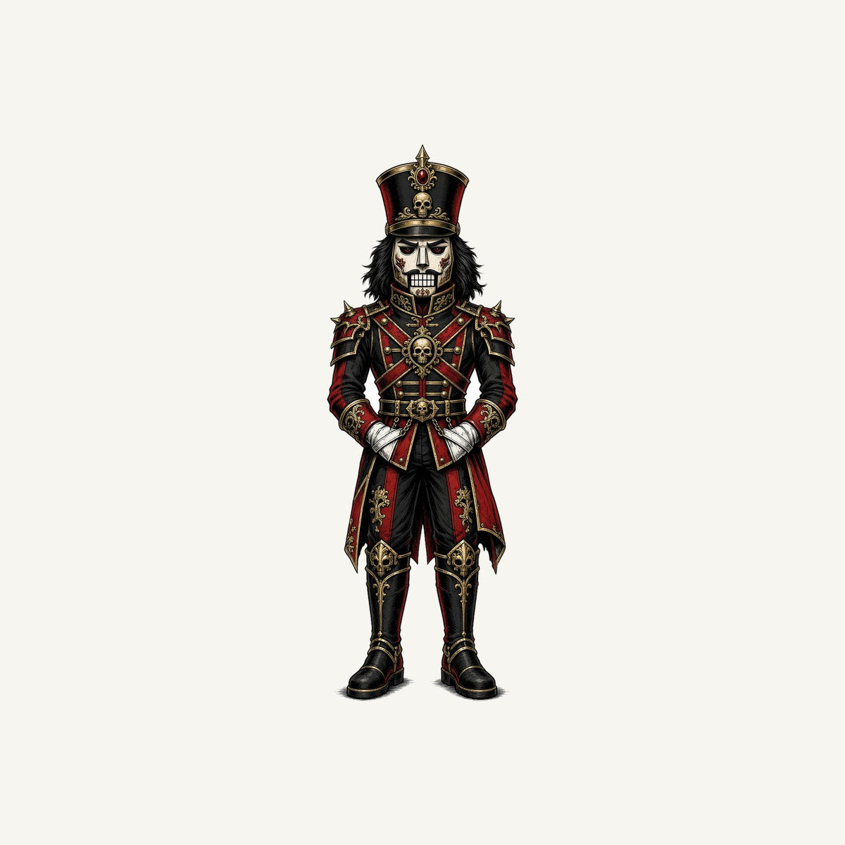 Gothic Skull Nutcracker Soldier Personalised Kids Tee and Baby Bodysuit