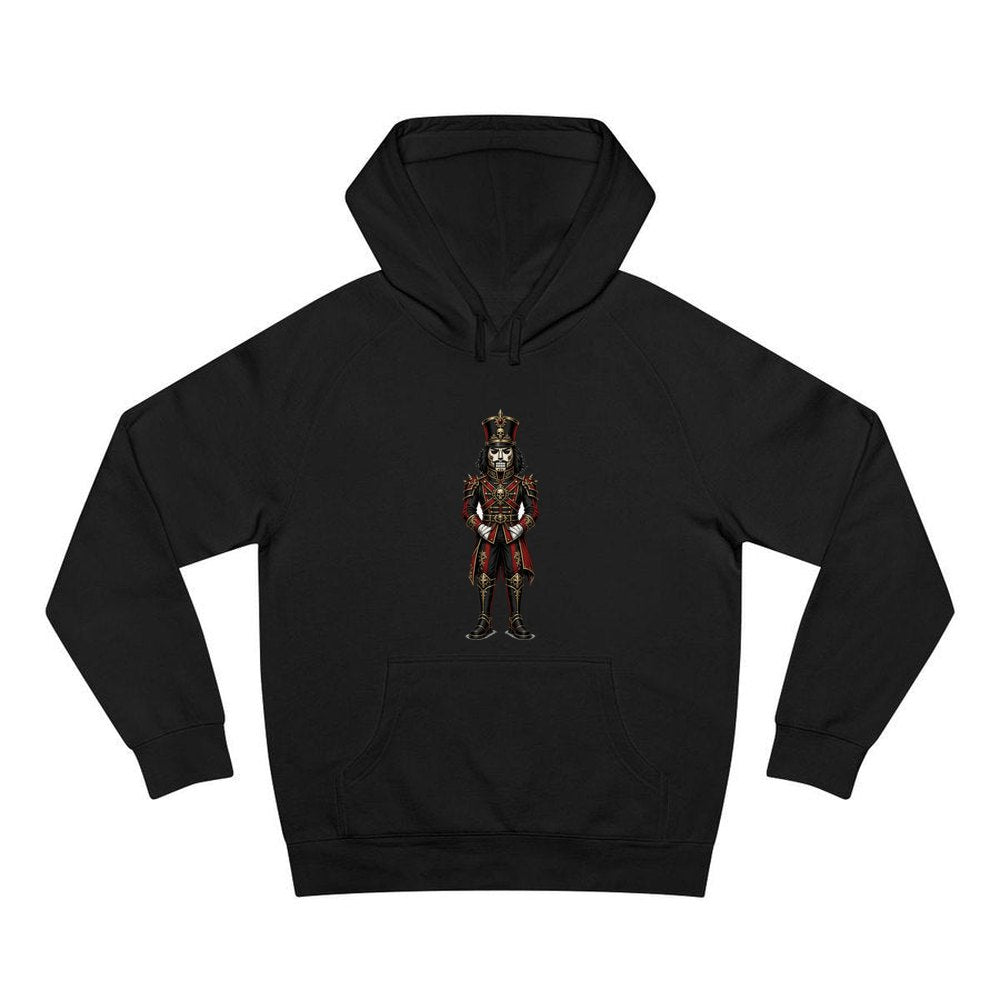 Gothic Skull Nutcracker Soldier personalised Christmas hoodie in black