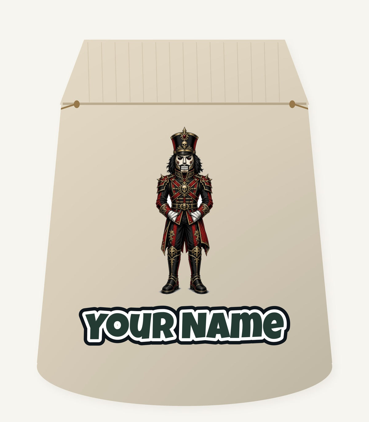 Gothic Skull Nutcracker Soldier Personalised Santa Sack