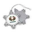Green Elf Boots with Bells Personalised Pewter Christmas Ornament