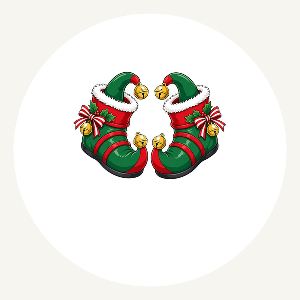 Green Elf Boots with Bells Personalised Pewter Christmas Ornament