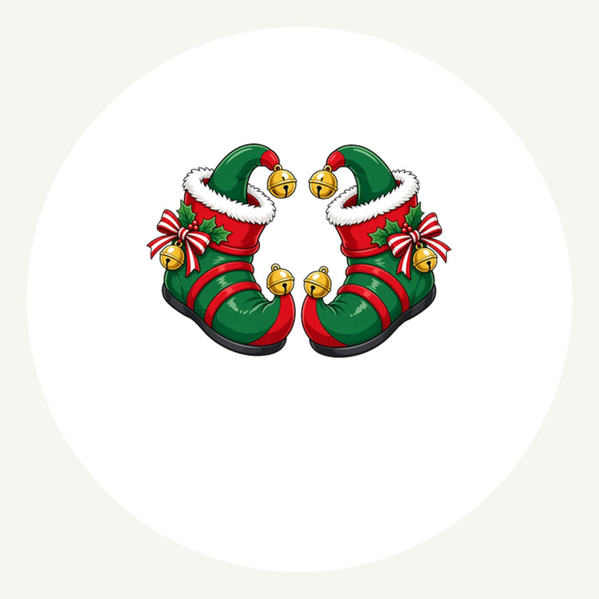 Green Elf Boots with Bells Personalised Pewter Christmas Ornament