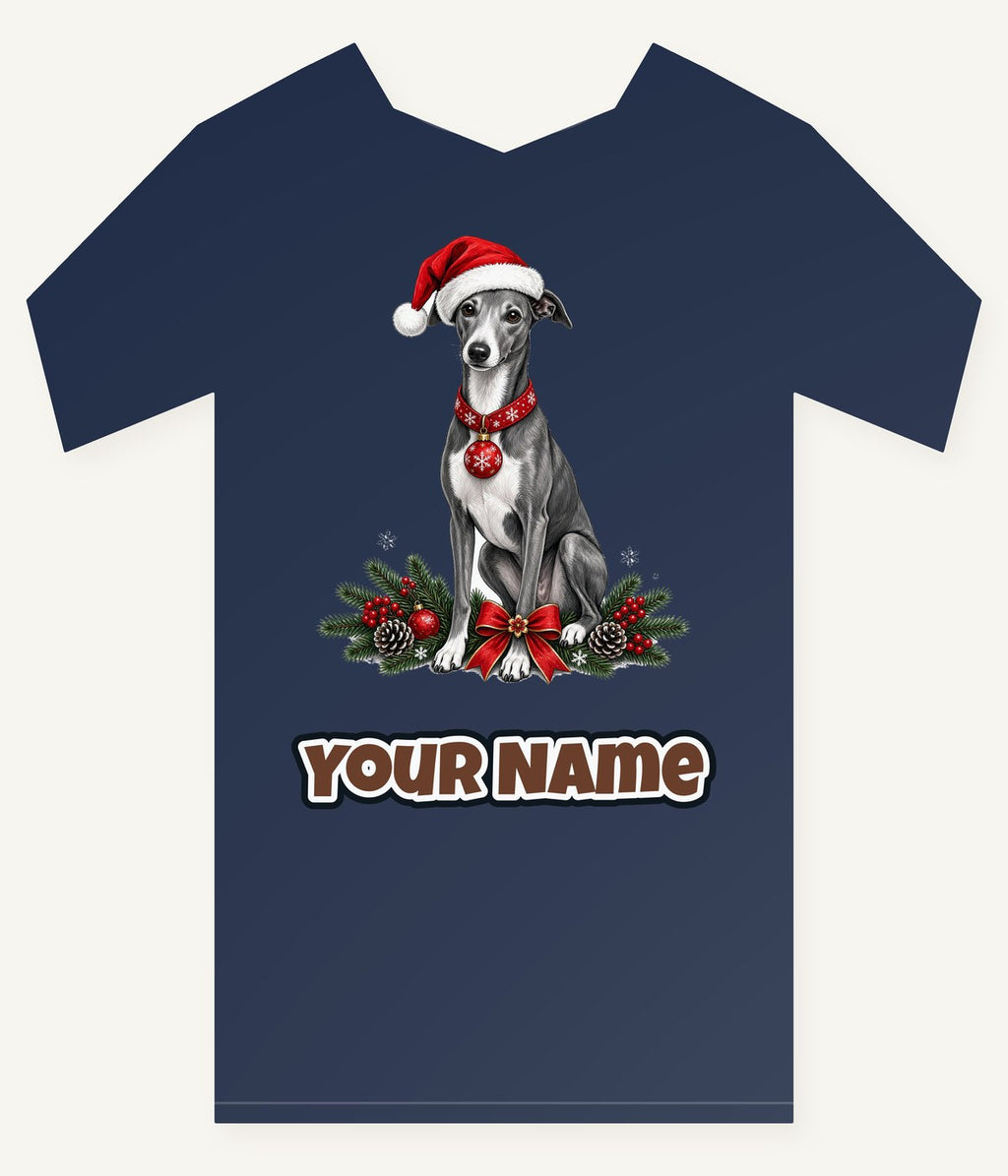 Greyhound Christmas Personalised Kids Tee and Baby Bodysuit