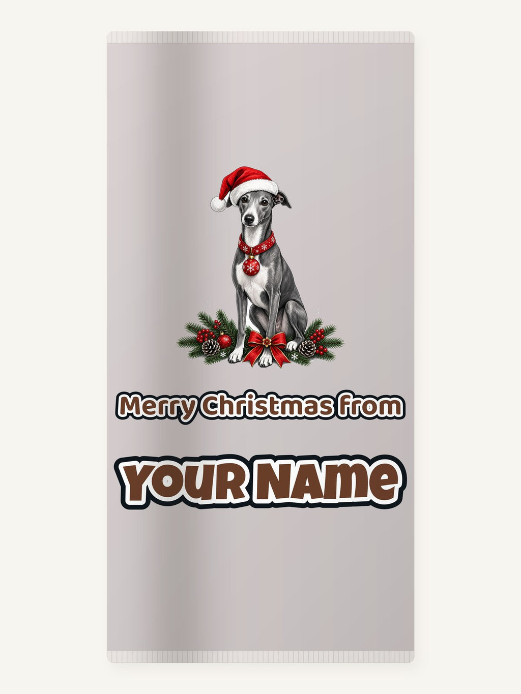 Greyhound Christmas Personalised Beach Towel