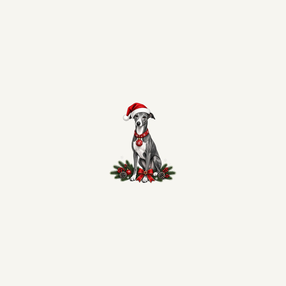 Greyhound Christmas Personalised Beach Towel
