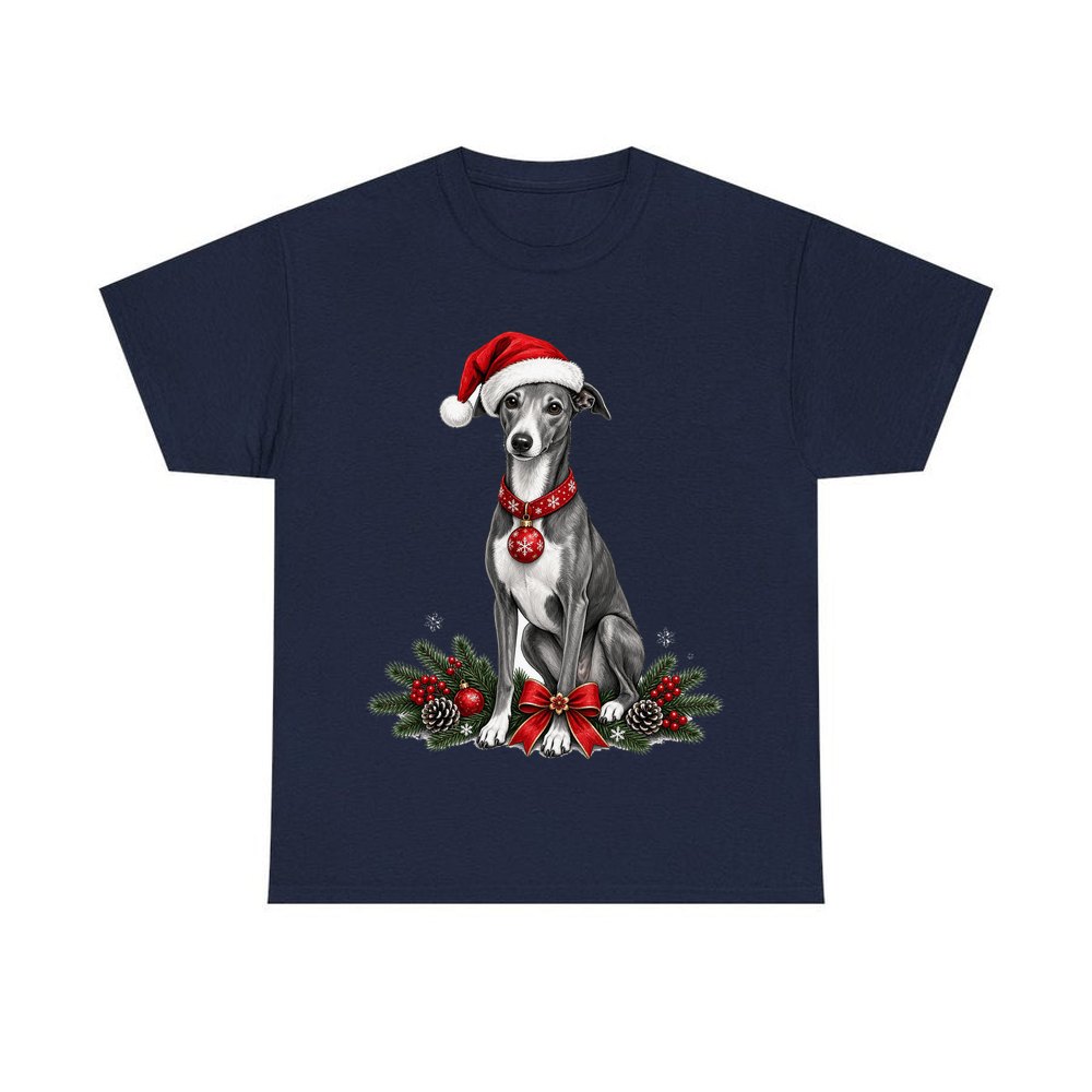Greyhound personalised Christmas T-shirt in navy