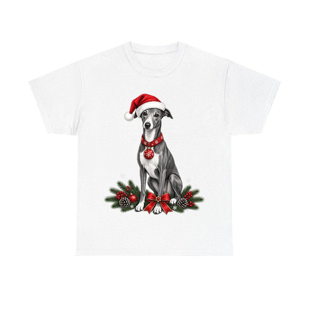 Greyhound personalised Christmas T-shirt in white