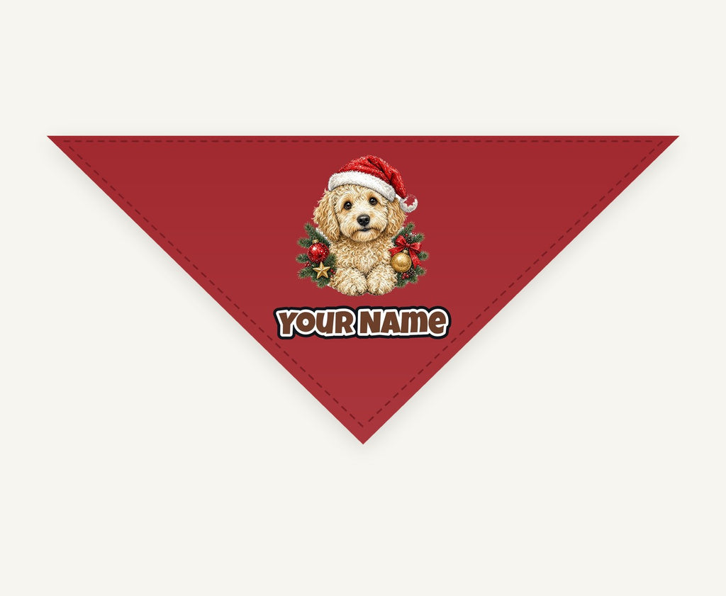 Groodle Christmas Personalised Christmas Pet Bandana, Cat or Dog