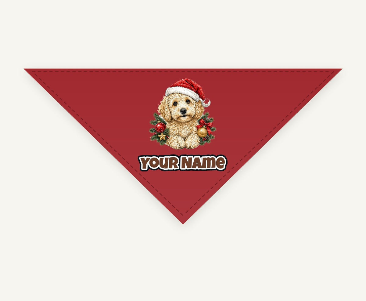 Groodle Christmas Personalised Christmas Pet Bandana, Cat or Dog