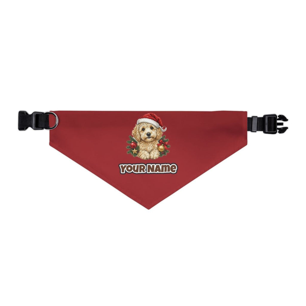 Groodle personalised Christmas pet bandana collar with buckle
