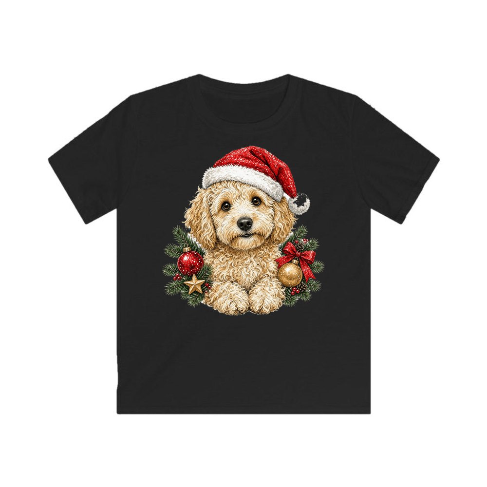 Groodle personalised kids Christmas tee in black