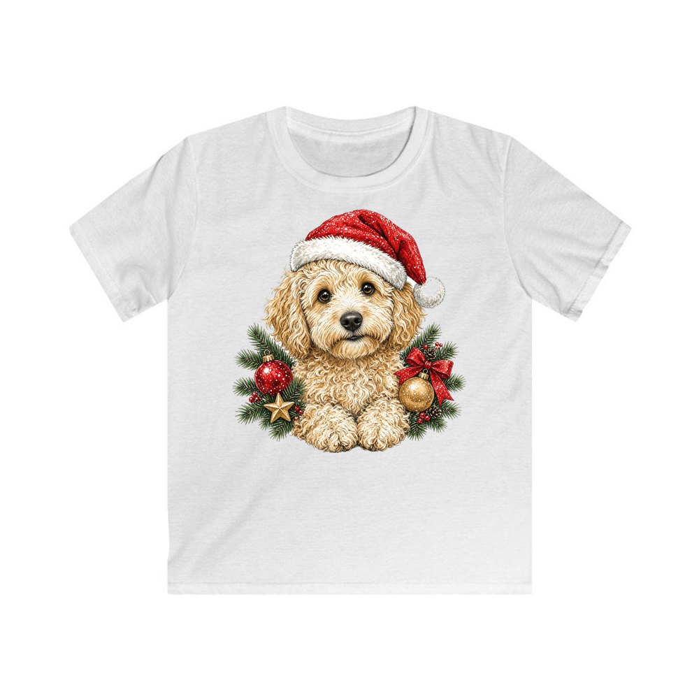 Groodle personalised kids Christmas tee in white