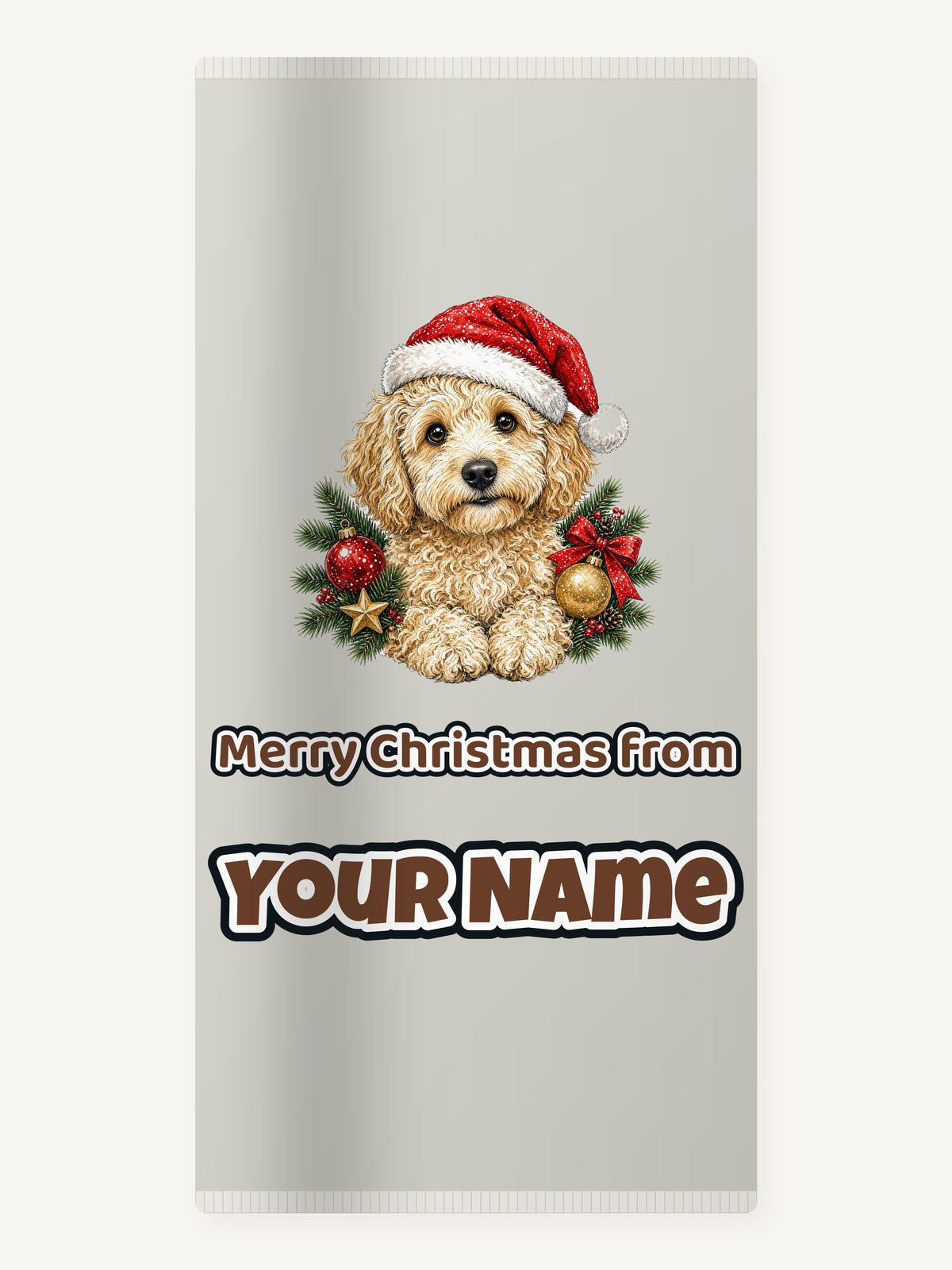 Groodle Christmas Personalised Beach Towel