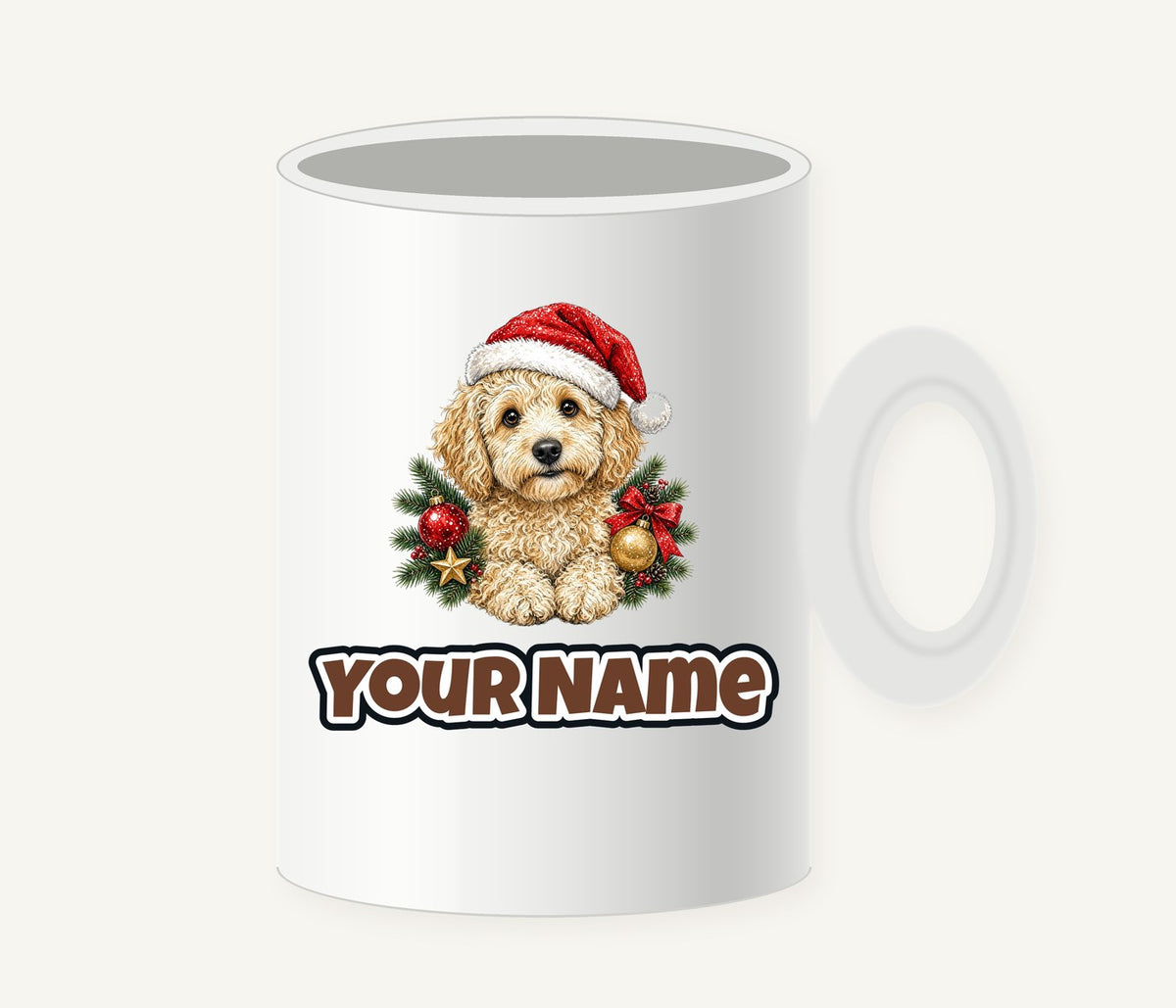 Groodle Christmas Personalised Christmas Mug