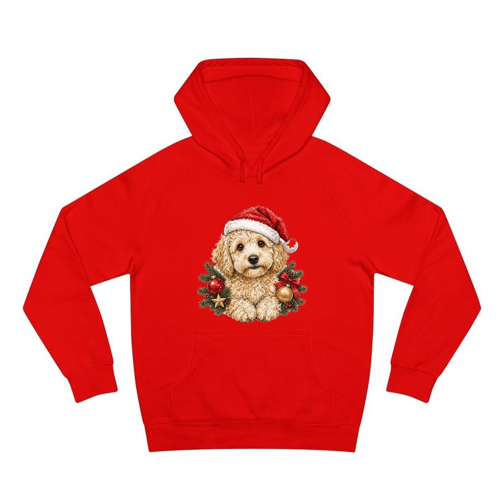 Groodle personalised Christmas hoodie in red