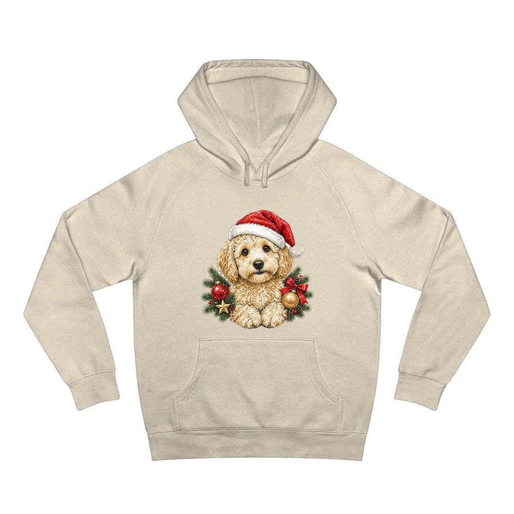 Groodle personalised Christmas hoodie in sand